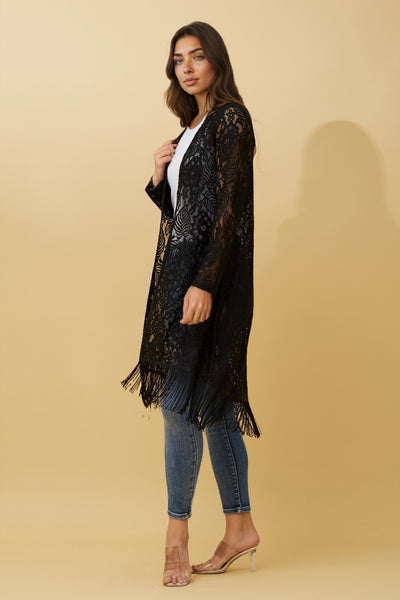 Ardelle fringe hem lace cardigan | Buy Online | Rockmans