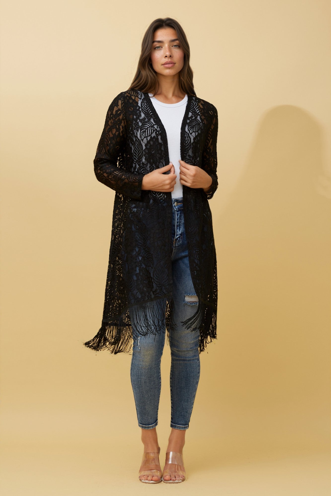 Ardelle fringe hem lace cardigan | Buy Online | Rockmans