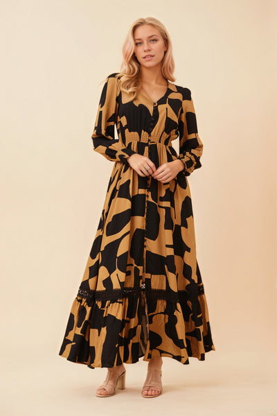 Marrakech Abstract Print Maxi Dress