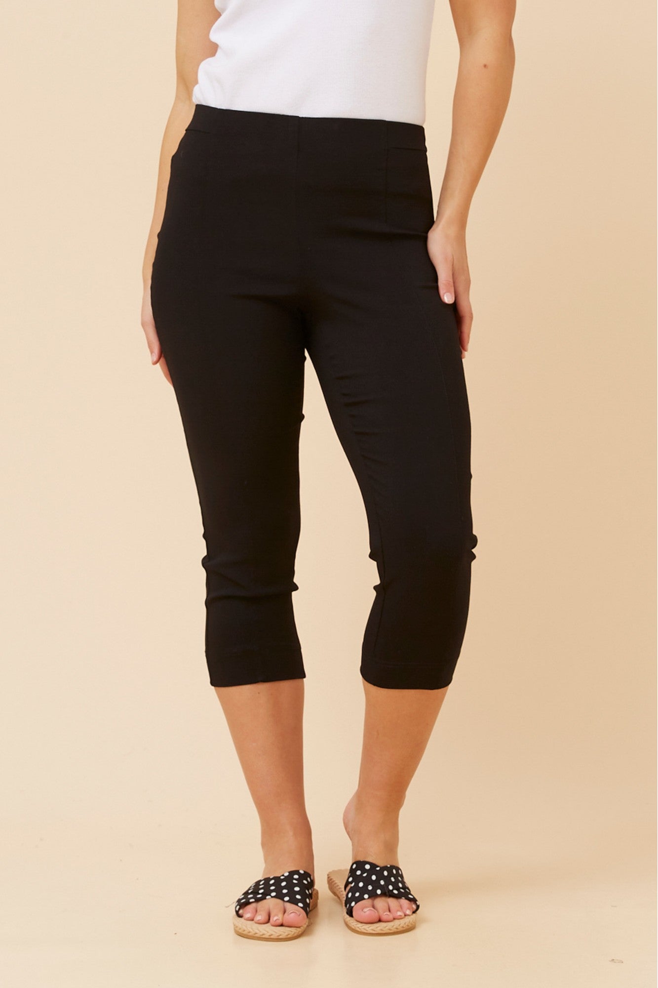 Solid capri pants | Buy Online | Rockmans